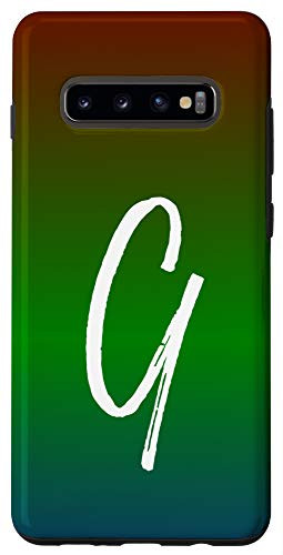 Galaxy S10Plus Initial G Blue Green Red Gradient Phone Case Green Letter G Case