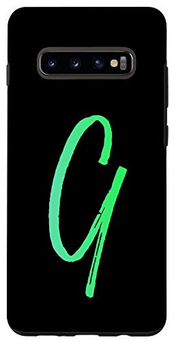 Galaxy S10Plus Initial G Phone Case Bright Colorful Blue  and  Green Letter G Case