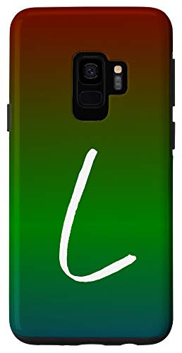 Galaxy S9 Initial L Blue Green Red Gradient Phone Case Green Letter L Case