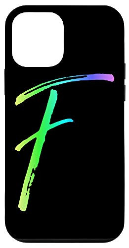 iPhone 12 mini Rainbow Letter F Phone Case Colorful Gradient Cute Initial F Case