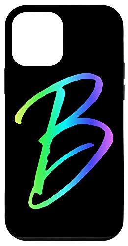 iPhone 12 mini Rainbow Letter B Phone Case Colorful Gradient Cute Initial B Case