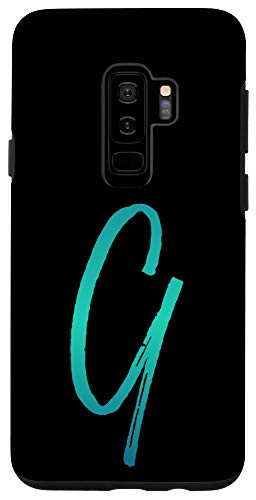 Galaxy S9Plus Initial G Phone Case Vintage Colorful Blue Ombre Letter G Case
