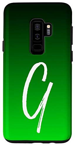 Galaxy S9Plus Initial G Black to Green Gradient Phone Case Green Letter G Case