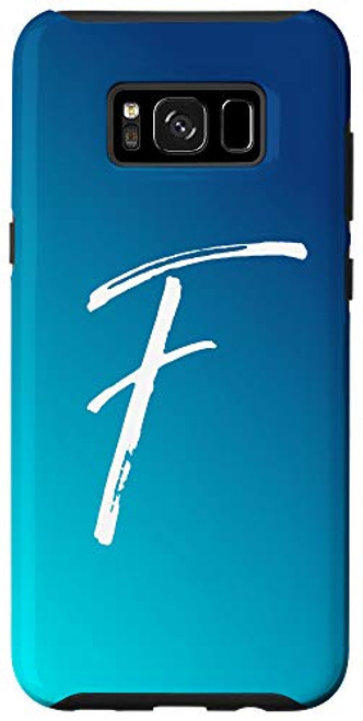 Galaxy S8Plus Blue Gradient Initial F Phone Case Cool Ombre Blue Letter F Case