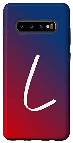 Galaxy S10Plus Initial L Phone Case Gradient Ombre Red Purple Blue Letter L Case