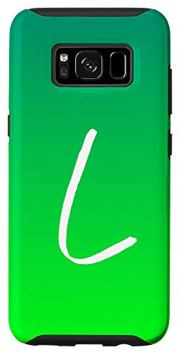 Galaxy S8 Bright Green Letter L Phone Case Cute Green Ombre Letter L Case