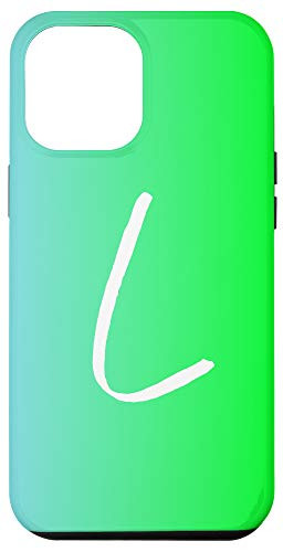 iPhone 12 Pro Max Initial L Phone Case Blue to Bright Green Gradient Letter L Case