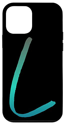 iPhone 12 mini Blue Gradient Initial L Phone Case Cool Ombre Blue Letter L Case