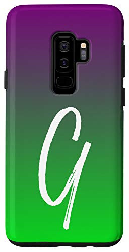 Galaxy S9Plus Letter G Phone Case Purple Gradient Ombre Green Initial G Case