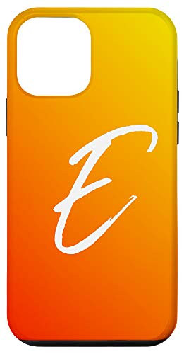 iPhone 12 mini Orange Sunset Initial E Phone Case Yellow Sunrise Letter E Case