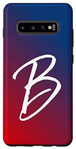 Galaxy S10Plus Initial B Phone Case Gradient Ombre Red Purple Blue Letter B Case