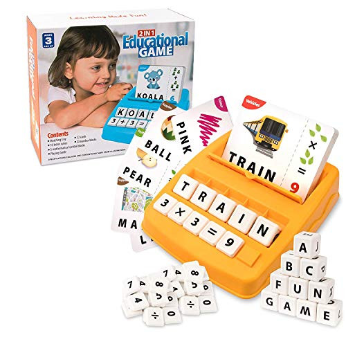 BalaBOPEN 2 in 1 Alphabet Matching Letter Game and Sight Words Math Flash Cards for Kids, Literacy Fun ABC Matching Games Spelling, Reading and Counting Toddlers Learning Games