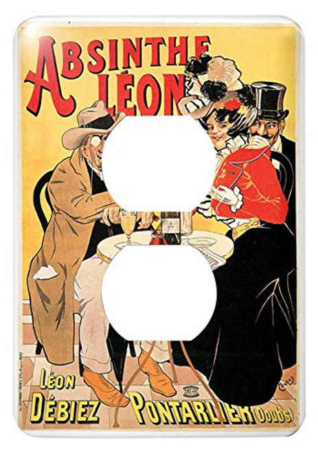 3dRose lsp_149285_6 Vintage Absinthe Leon French Wine Advertising Poster - 2 Plug Outlet Cover 3dRose lsp_149285_6 Vintage Absinthe Leon French Wine Advertising Poster - 2 Plug Outlet Cover