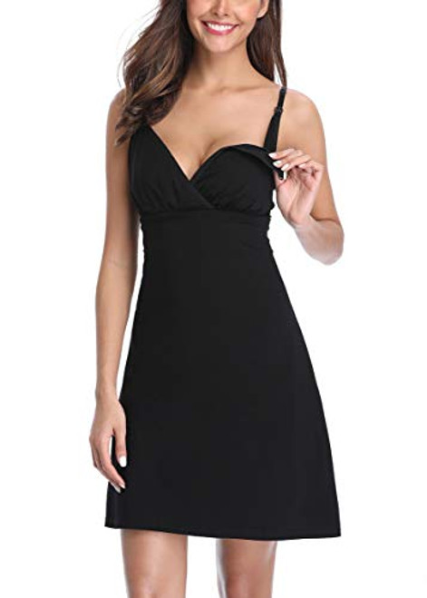 MissTalk Women Maternity Dress Nursing Nightgown Pregnancy Breastfeeding Summer Black Dresses Chemise(M,Black N) MissTalk Women Maternity Dress Nursing Nightgown Pregnancy Breastfeeding Summer Black Dresses Chemise(M,Black N)