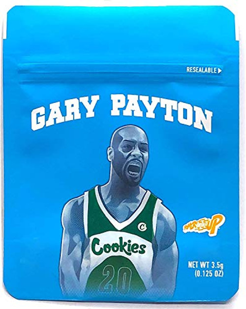 30 Pack Cookies Mylar Bags 3.5g Smellproof Ziplock Resealable Heatseal Bags with Holo Stickers and Labels (Gary Payton, 30pcs)