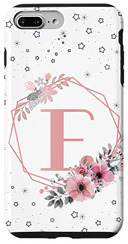 iPhone 7 Plus/8 Plus Initial Letter E phone case Flower Pink Monogram Elegant Case