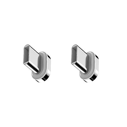 Magnetic Cable Micro USB Adapter Fast Charging Port Connector Magnetic Terminal Head Plug for Micro USB Type-c Devices Phone Pad Tablet Devices .(Type-c Port connectors 2 Pack)