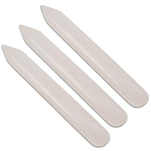 6-Inch Genuine Bone Folder, DEEDYGO Real Bone Folder Origami Paper Creaser Crafting Scoring Folding Tool for Leather Cards DIY Handmade Burnishing Bookbinding (100 percent Cattle Bone, 3 PCS)