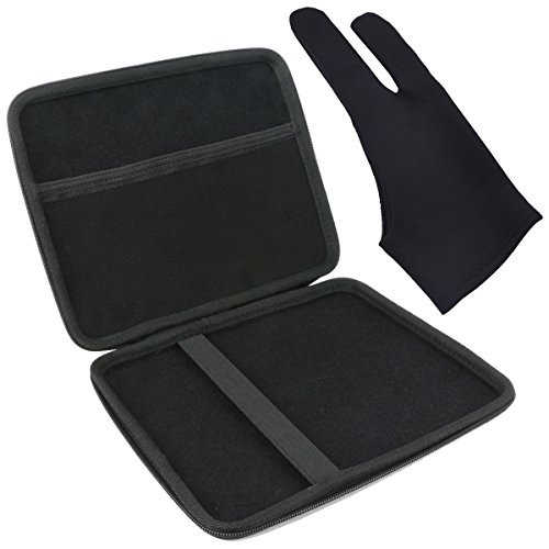 Khanka Hard Case for Wacom Drawing Graphics Tablet with Tablet Drawing Artist Glove fits Intuos Draw CTL490DB / CTL4100 Draw/Art/Comic/Photo (Small)