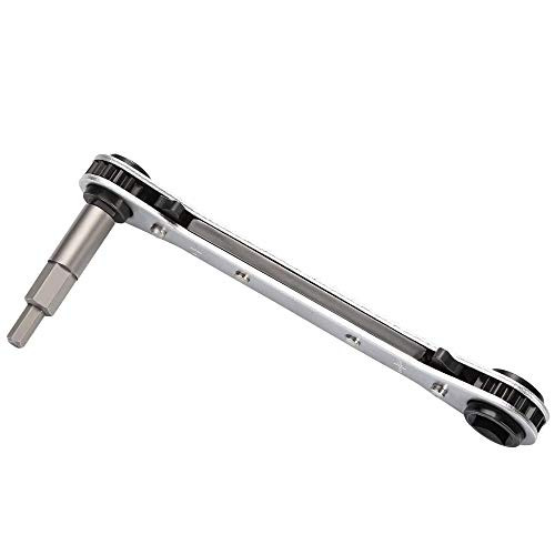 Ratchet Wrench, Ratcheting Service Wrench 3/8 to 1/4 with Hex Bit Adapter for Air Conditioning, Refrigeration Tools