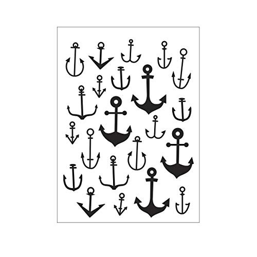 Darice Embossing Folder A6, Template Scattered Anchors, Transparente
