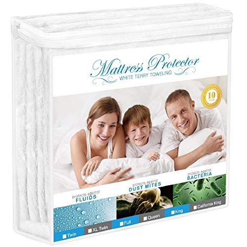 Adoric Mattress Protector, Full Size Waterproof Mattress Protector, Premium Hypoallergenic Mattress Cover Cotton Terry Surface-Vinyl Free Adoric Mattress Protector, Full Size Waterproof Mattress Protector, Premium Hypoallergenic Mattress Cover Cotton Terry Surface-Vinyl Free