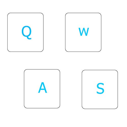2PCS Pack Transparent English Keyboard Stickers, English Keyboard Replacement Sticker with Transparent Background and Blue Lettering for Computer Notebook Laptop Desktop