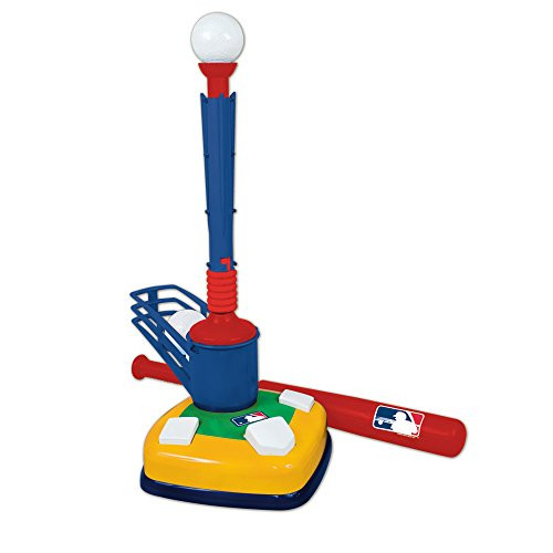 Franklin Sports Kids Baseball Tee - Tee Ball & Pop-a-Pitch Combo - MLB - 2-in-1 Super Star Batter Training Aid