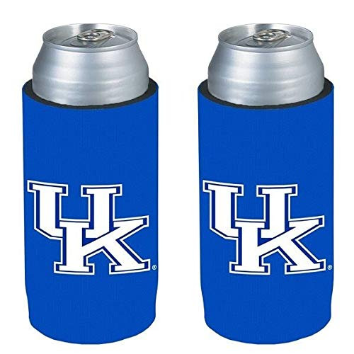 College Team Logo Logo Ultra Slim 12oz Beer Can Holder Insulator Coolers - 2-Pack (Kentucky Wildcats)