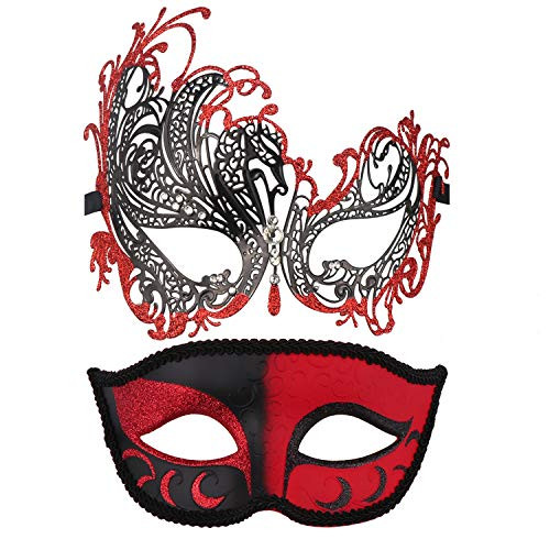 Couple's Masquerade Masks Mardi Gras Mask Venetian Party Mask Halloween Costumes Accessory