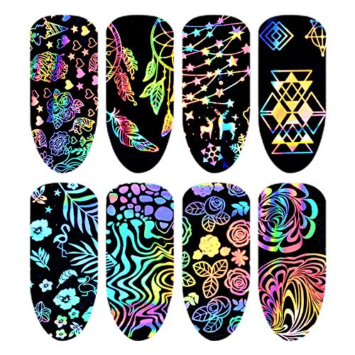 Summer Nail Art Sticker Hawaii Nail Decals 3D Self-Adhesive Nail Stickers Flamingo Cactus Fruits Ocean Leaves Decals DIY Nail Decoration for Women Girls Kids