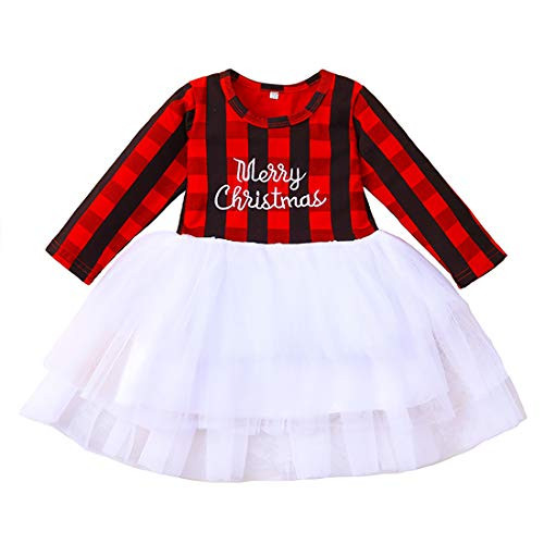 Kids Toddler Baby Girl Plaid Christmas Dress Outfit Long Sleeve Princess Party Dress Playwear Winter Fall Clothes (RedPlusWhite, 18-24 Months) Kids Toddler Baby Girl Plaid Christmas Dress Outfit Long Sleeve Princess Party Dress Playwear Winter Fall Clothes (RedPlusWhite, 18-24 Months)