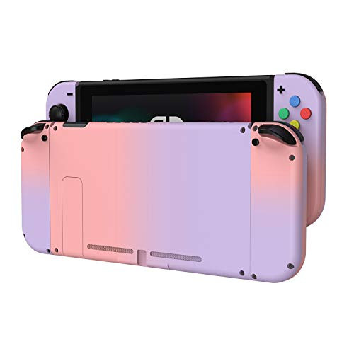 BASSTOP DIY Replacement Housing Shell Case Set for Switch NS NX Console and Right Left Switch Joy-Con Controller Without Electronics (Set_Purple and Pink)