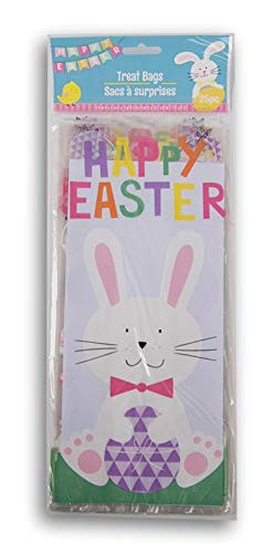 Easter Themed Loot Treat Bags - Happy Easter - 25 Count