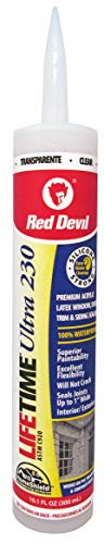 Red Devil 0777 230 Lifetime Ultra Premium Elastomeric Acrylic Latex Sealant, 10.1 oz, Clear, 10 Fl Oz