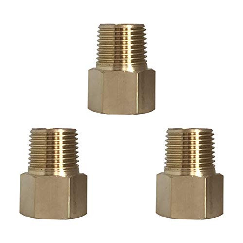 3 Pack NPT 1/2"Male x G1/2" Female Brass Pipe Fitting Reducer Thread Adapter