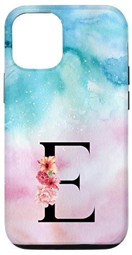 iPhone 12/12 Pro Letter E Floral Monogram Flower Initial Personalized Gift Case