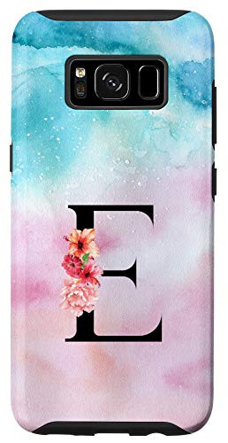 Galaxy S8 Letter E Floral Monogram Flower Initial Personalized Gift Case