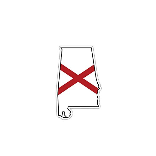 Alabama State Shape State Flag 3M Vinyl Decal Bumper Sticker 3x5 (Pack of 5)