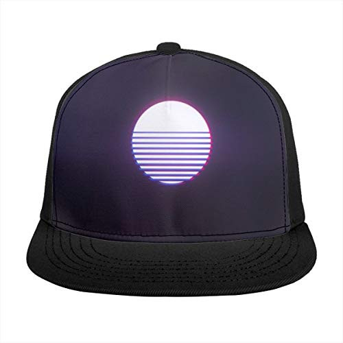 Synthwave White Sun Unisex Flat Sun Visor Hats Trucker Hat Hip-Hop and Street Dance Baseball Caps Adjustable