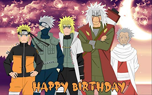 8.3 x 11.7 Inch Edible Square Cake Toppers  Naruto Themed Birthday Party Collection of Edible Cake Decorations