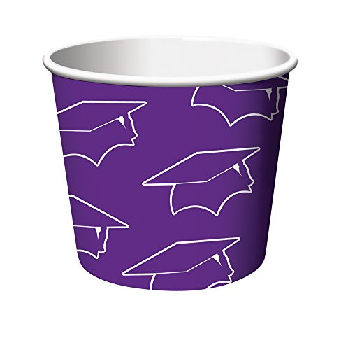 Creative Converting 6 Count Graduation Treat Cups, Purple