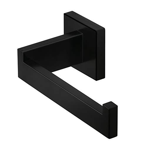 Toilet Paper Holder, Matte Black Toilet Paper Roll Holder SUS304 Stainless Steel Bathroom Tissue Holder Wall Mount for Bathroom, Kitchen, Washroom