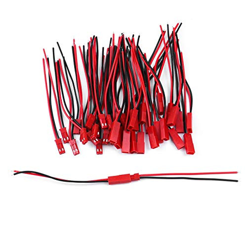 AUEAR, 20 Pairs 22 AWG JST SM 2 Pin Plug Male to Female Connector Adapter Electrical Cable Wire for LED Light Strip