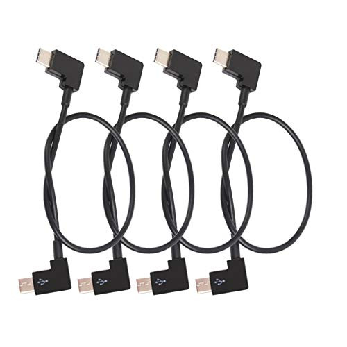 Almencla 4 Pack 30cm USB Type-C to Type-C Short Cable, Right Angle 90 Degree USB-C Male to Male Data Sync/Charging Extension Cable Cord