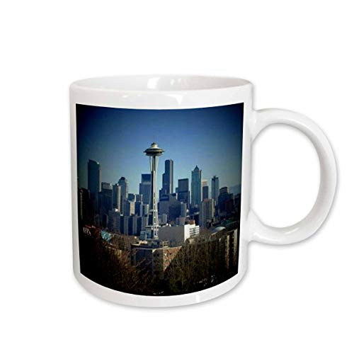 3dRose Seattle Space Needle and Downtown Mug, 11-Ounce