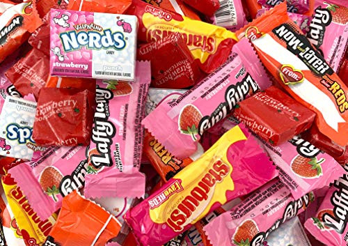 Easter Candy Assortment Pink Wrap - Nerds, Laffy Taffy, Now  and  Later, Strawberry Shortcake, and More, 3 Pound Bag