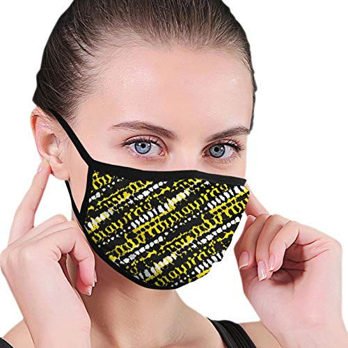 Bold Pattern with Short Brushstrokes Funny Washable Reusable Face Mask Breathable Mouth Cover Adult Black