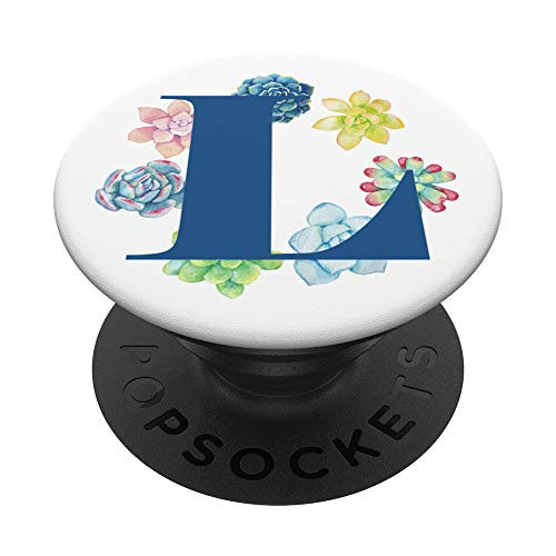 Watercolor Succulent Wreath Letter L PopSockets PopGrip: Swappable Grip for Phones  and  Tablets