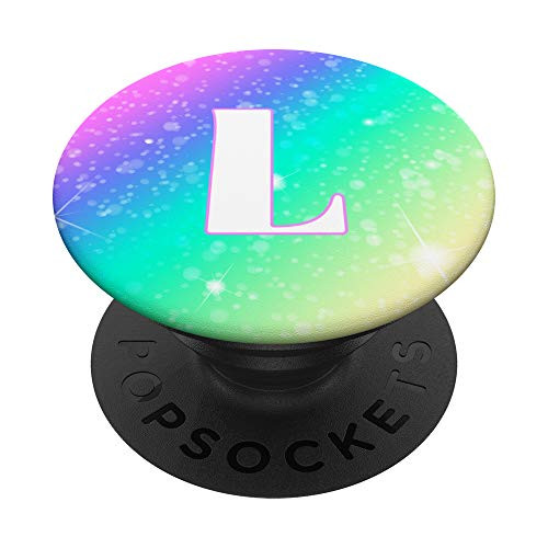 Rainbow Galaxy Letter L Initial PopSockets PopGrip: Swappable Grip for Phones  and  Tablets